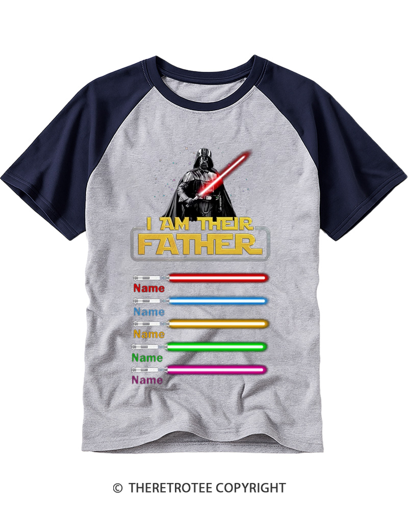 TheRetroTee Personalized Father Shirt I Am Their Father 1970s Raglan Baseball T-Shirt