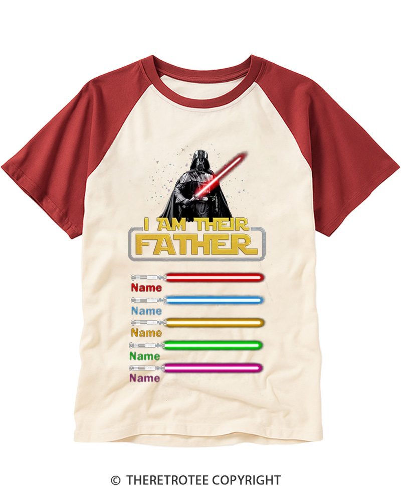 TheRetroTee Personalized Father Shirt I Am Their Father 1970s Raglan Baseball T-Shirt