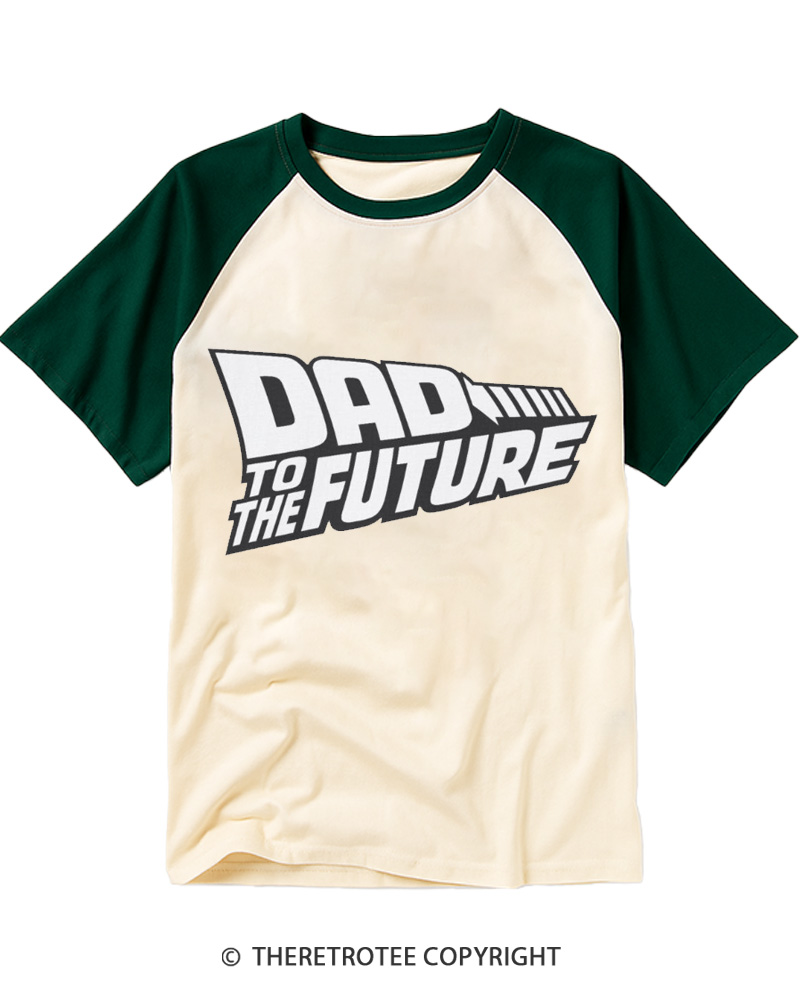 TheRetroTee Dad to the Future 1980s Raglan Baseball T-Shirt