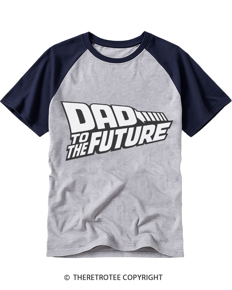 TheRetroTee Dad to the Future 1980s Raglan Baseball T-Shirt