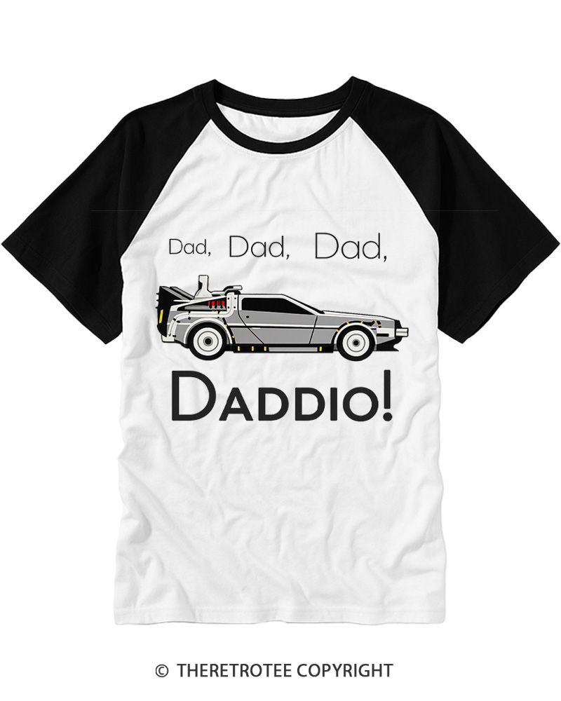 TheRetroTee Dad Daddio 1980s Raglan Baseball T-Shirt