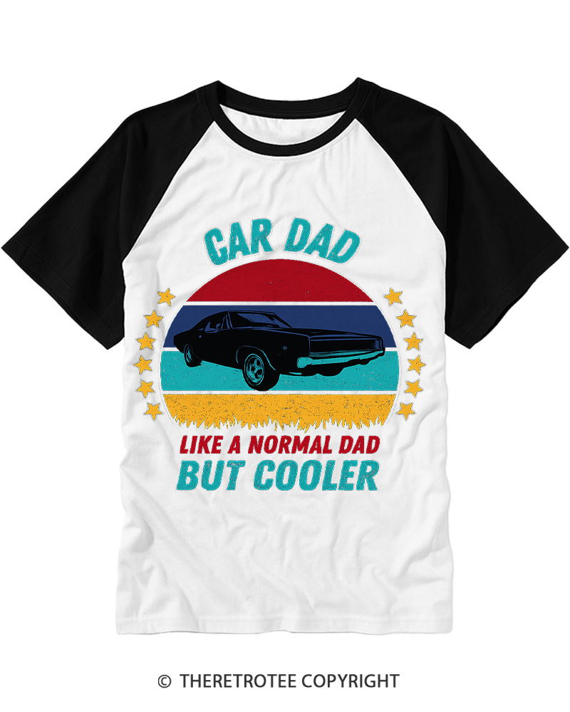TheRetroTee Like A Regular Dad But Cooler 1970s Raglan Baseball T-Shirt