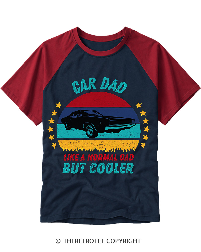 TheRetroTee Like A Regular Dad But Cooler 1970s Raglan Baseball T-Shirt