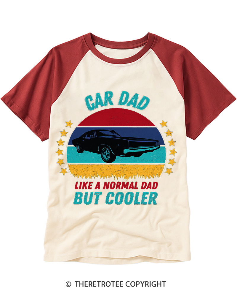 TheRetroTee Like A Regular Dad But Cooler 1970s Raglan Baseball T-Shirt