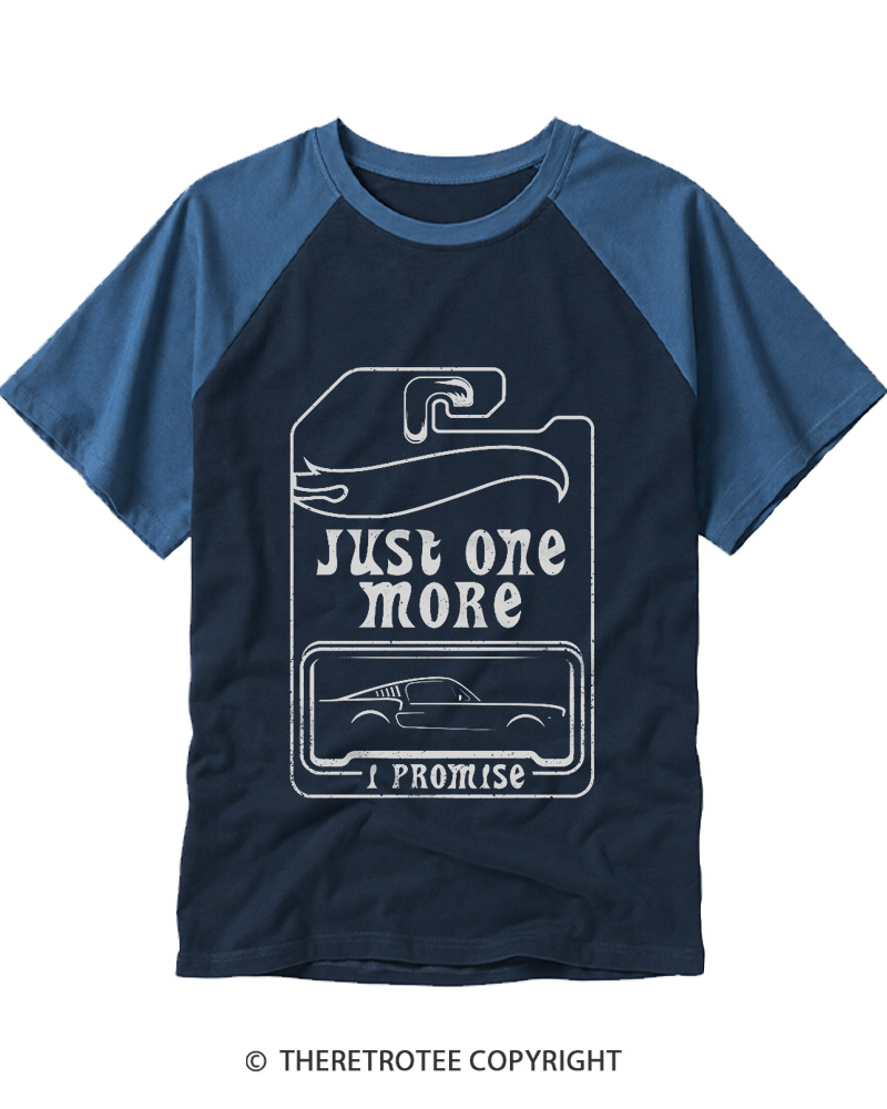 TheRetroTee Just One More Car 1980s Raglan Baseball T-Shirt