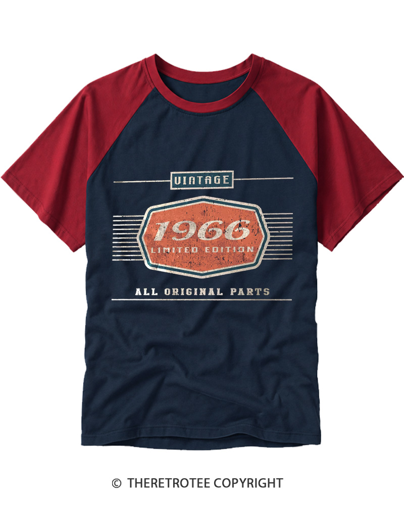 TheRetroTee Car Lover Dad Grandpa Gifts 1960s Raglan Baseball T-Shirt