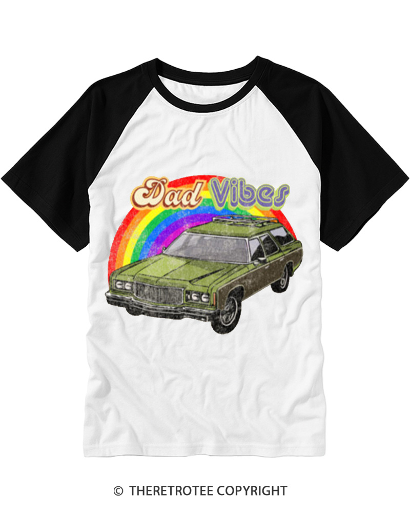 TheRetroTee Dad vibes 1980s Raglan Baseball T-Shirt