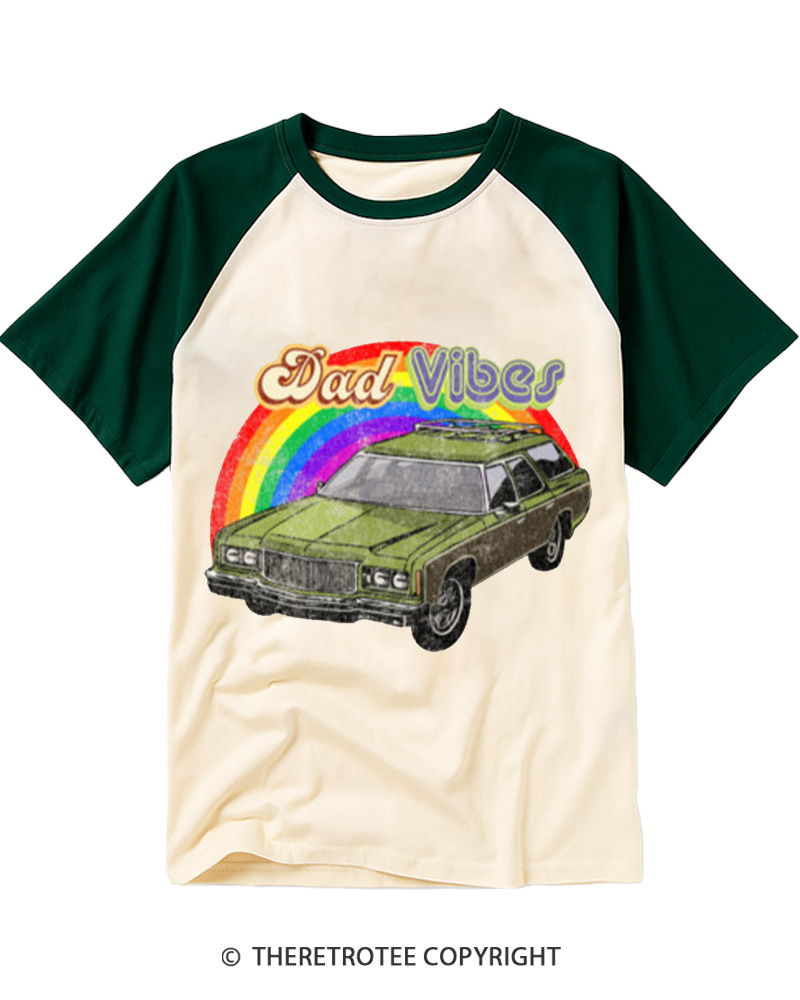 TheRetroTee Dad vibes 1980s Raglan Baseball T-Shirt