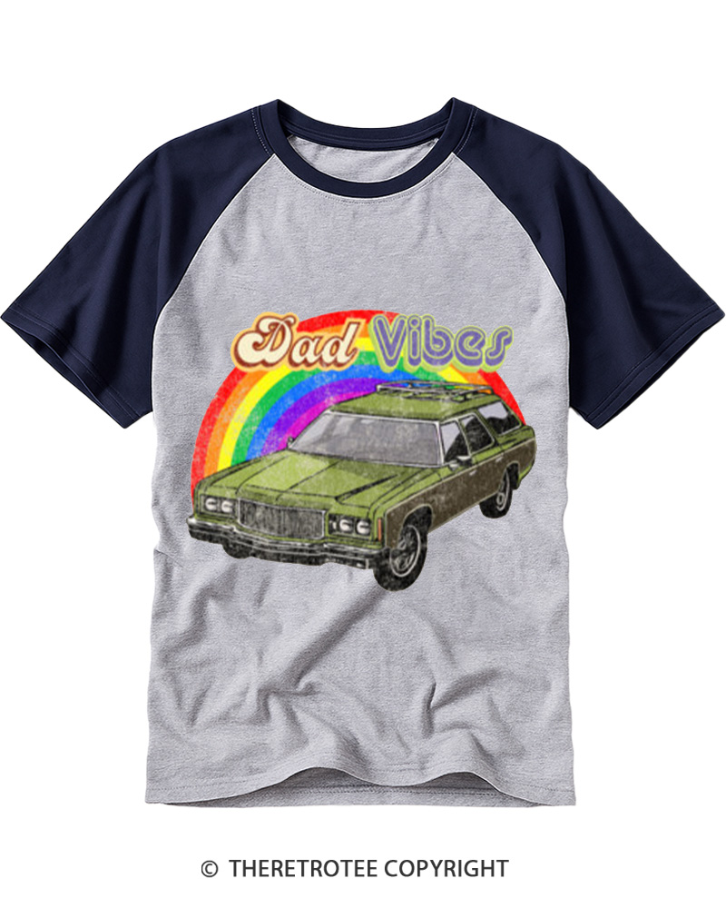 TheRetroTee Dad vibes 1980s Raglan Baseball T-Shirt