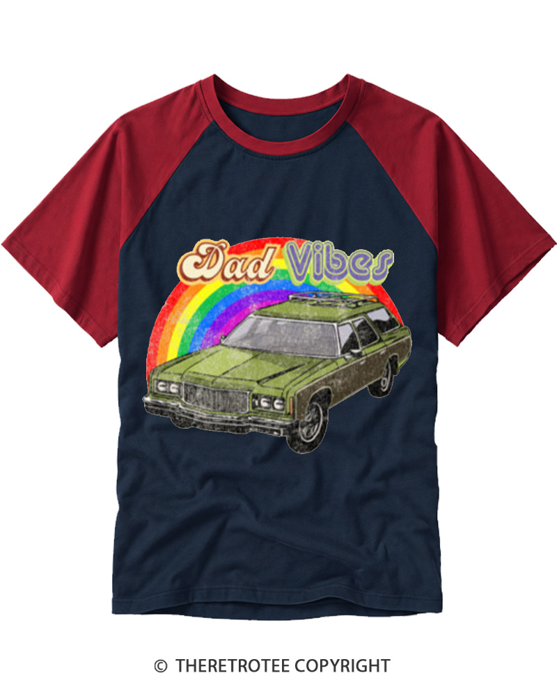 TheRetroTee Dad vibes 1980s Raglan Baseball T-Shirt