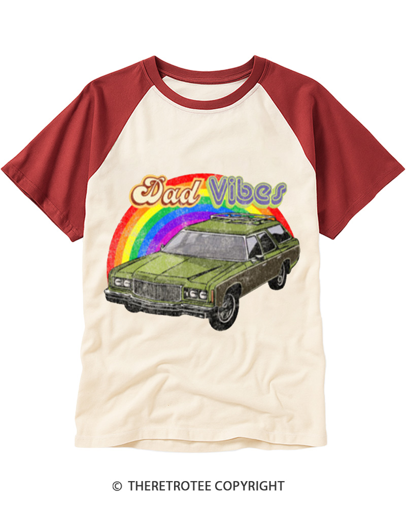 TheRetroTee Dad vibes 1980s Raglan Baseball T-Shirt