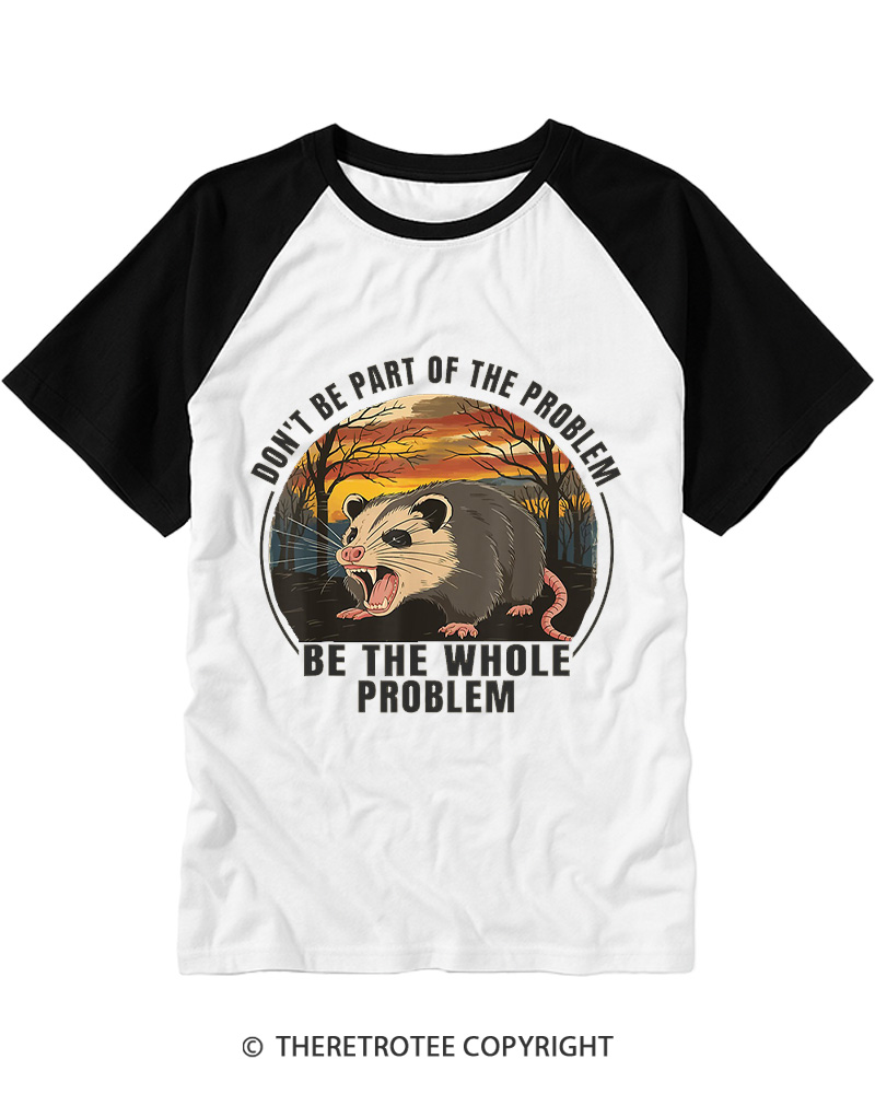 TheRetroTee Don’t Be Part Of The Problem 1980s Raglan Baseball T-Shirt