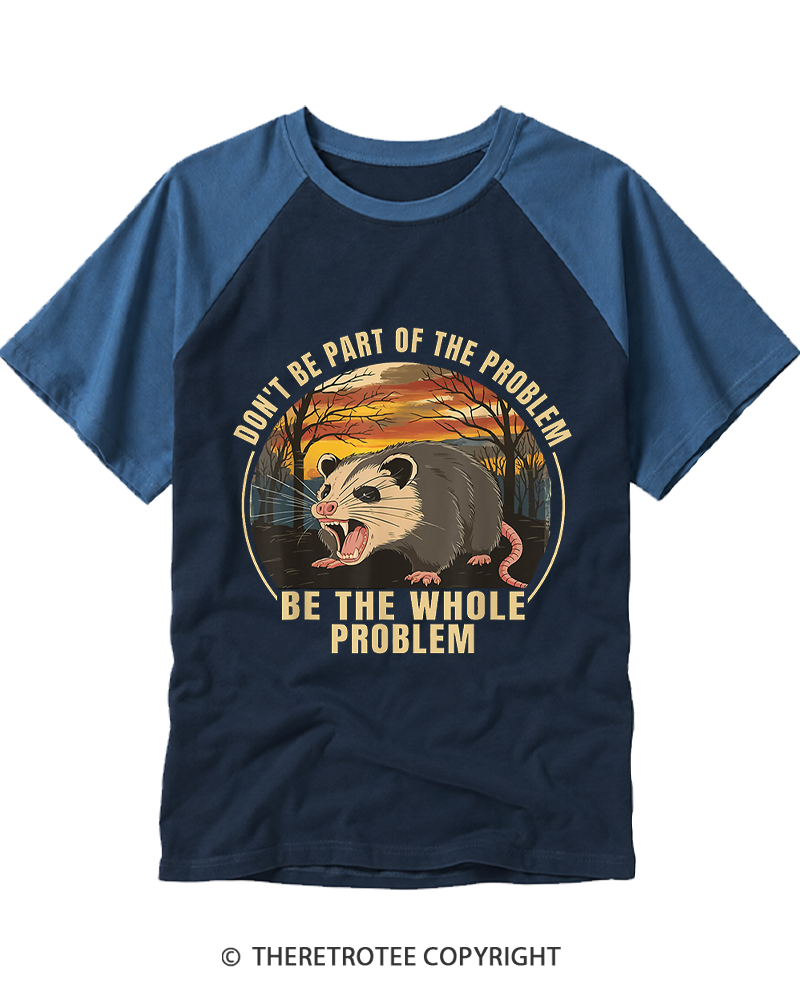 TheRetroTee Don’t Be Part Of The Problem 1980s Raglan Baseball T-Shirt