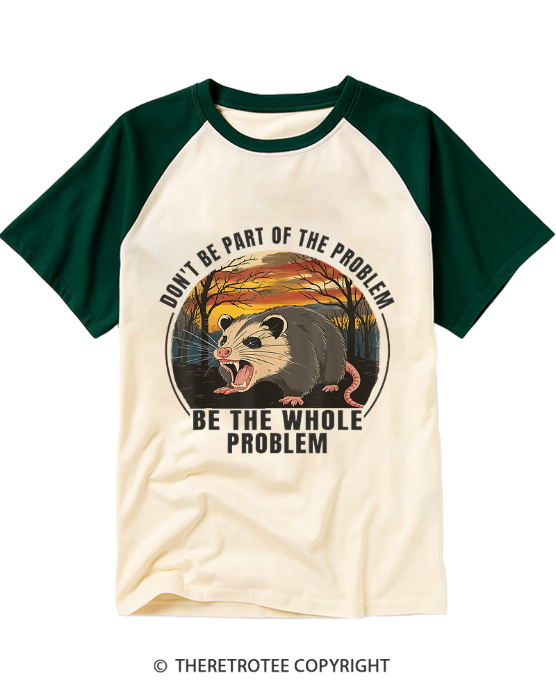 TheRetroTee Don’t Be Part Of The Problem 1980s Raglan Baseball T-Shirt