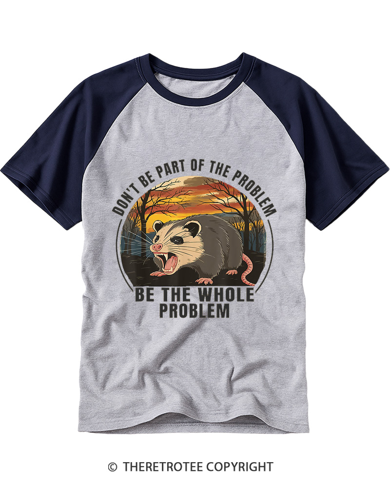 TheRetroTee Don’t Be Part Of The Problem 1980s Raglan Baseball T-Shirt