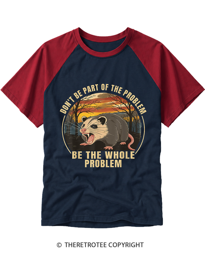 TheRetroTee Don’t Be Part Of The Problem 1980s Raglan Baseball T-Shirt
