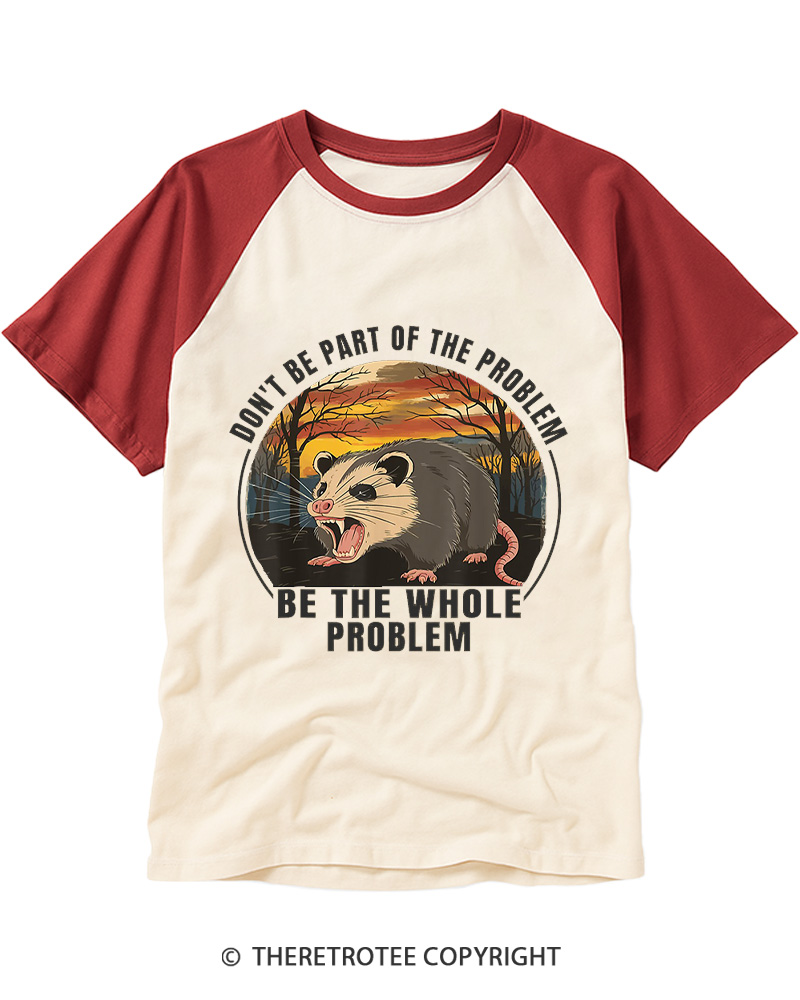 TheRetroTee Don’t Be Part Of The Problem 1980s Raglan Baseball T-Shirt