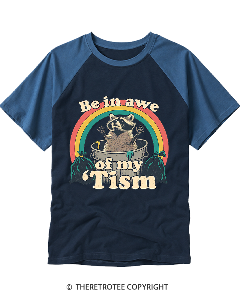 TheRetroTee Trash Raccoon 1970s Raglan Baseball T-Shirt