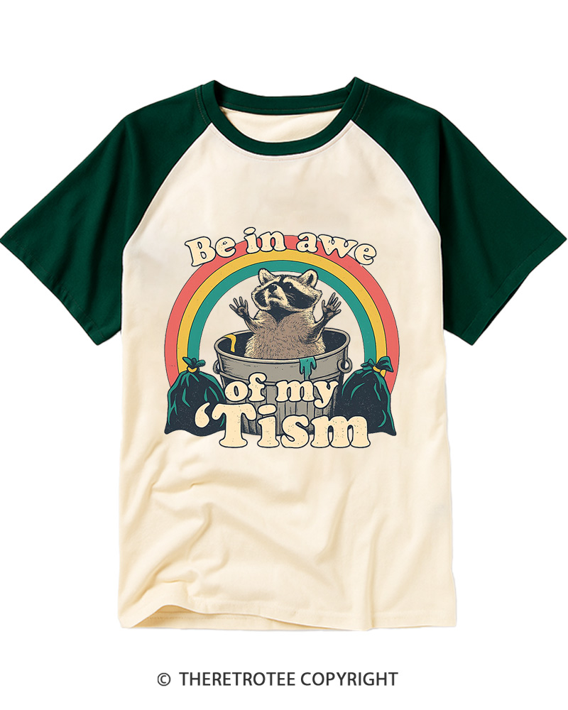 TheRetroTee Trash Raccoon 1970s Raglan Baseball T-Shirt