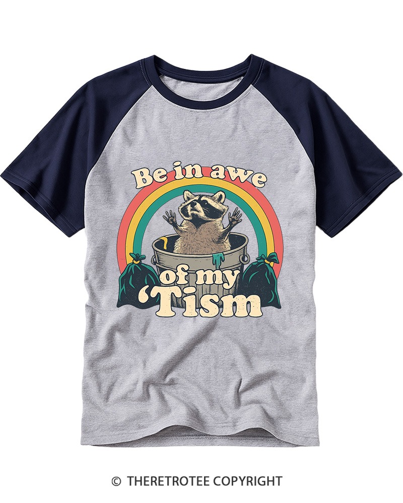 TheRetroTee Trash Raccoon 1970s Raglan Baseball T-Shirt