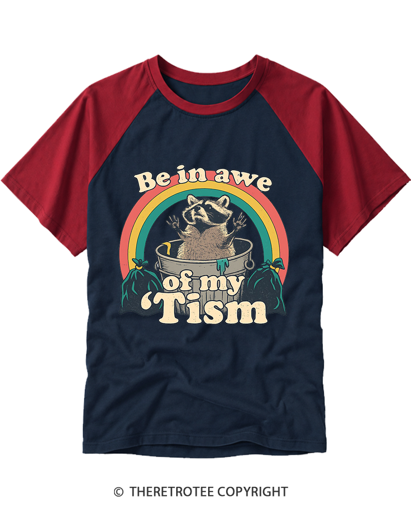 TheRetroTee Trash Raccoon 1970s Raglan Baseball T-Shirt