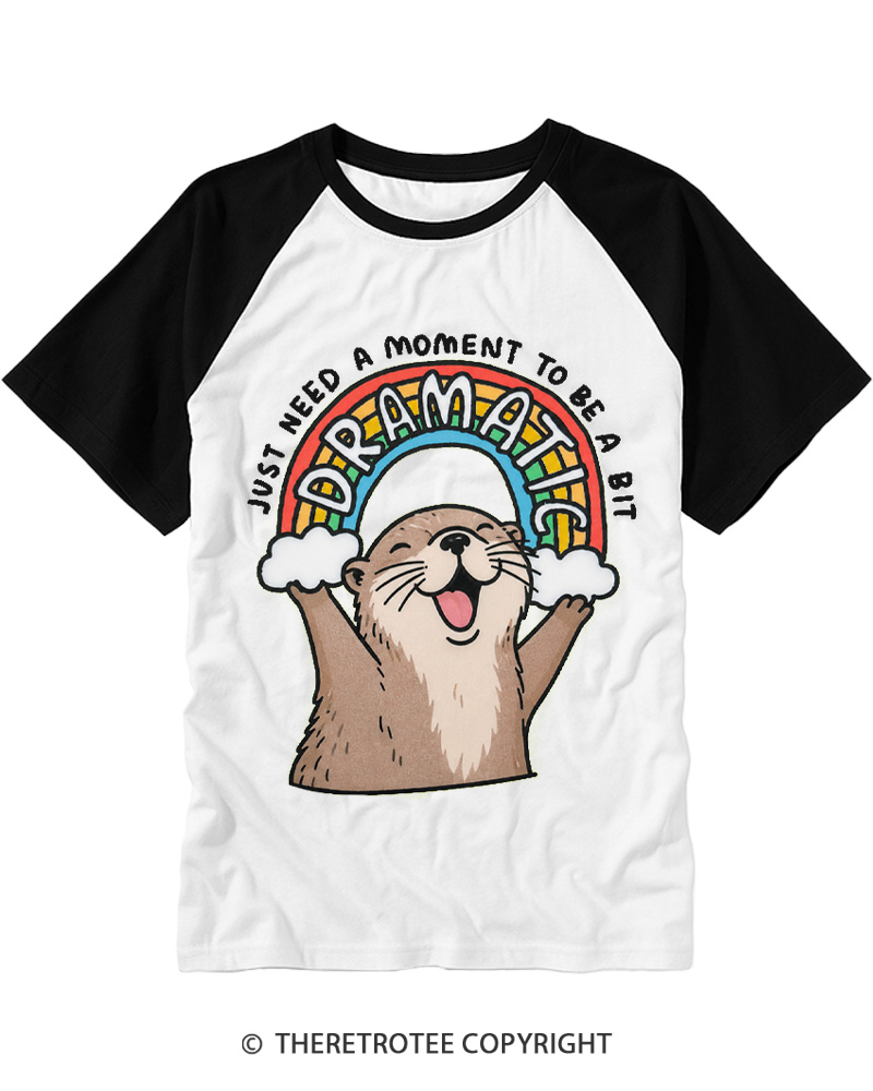 TheRetroTee Just Need A Moment To Be A Dramatic 1970s Raglan Baseball T-Shirt