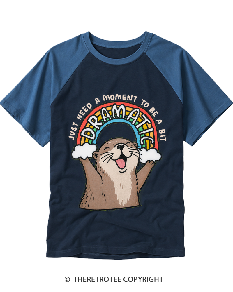 TheRetroTee Just Need A Moment To Be A Dramatic 1970s Raglan Baseball T-Shirt