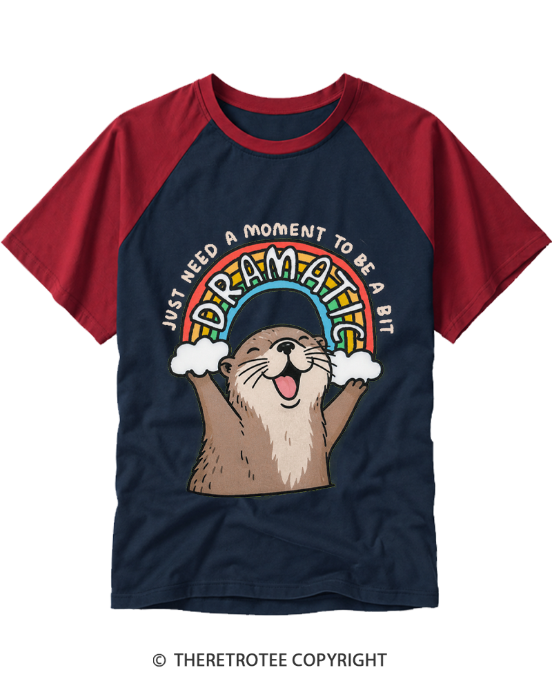 TheRetroTee Just Need A Moment To Be A Dramatic 1970s Raglan Baseball T-Shirt