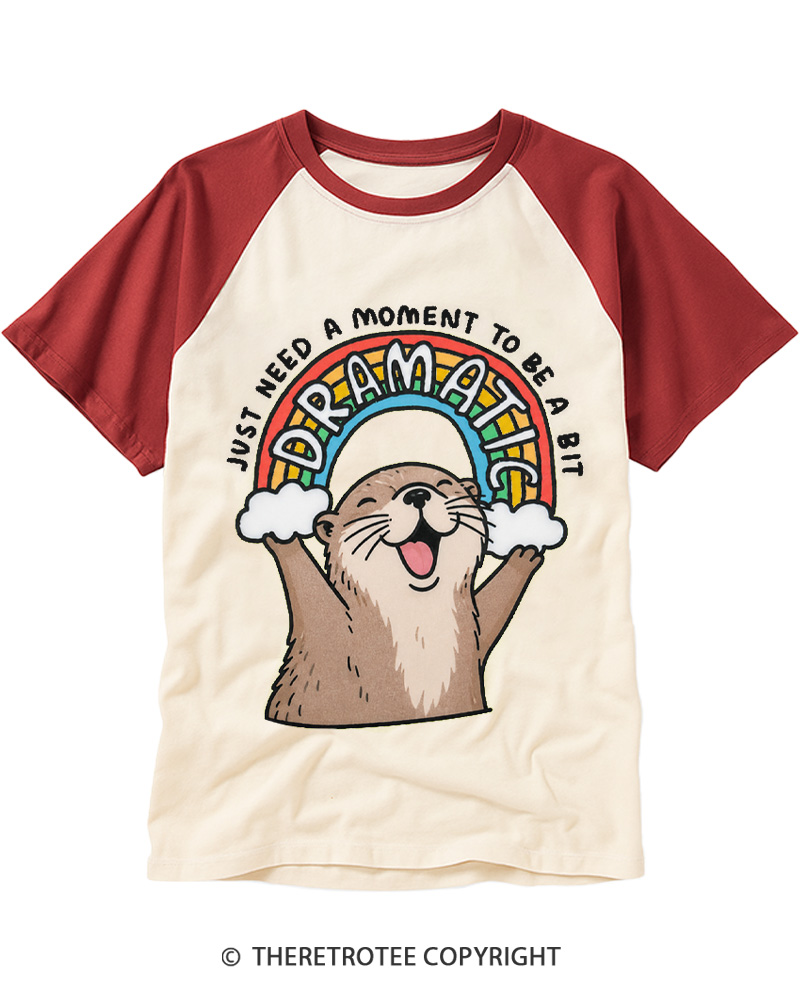 TheRetroTee Just Need A Moment To Be A Dramatic 1970s Raglan Baseball T-Shirt
