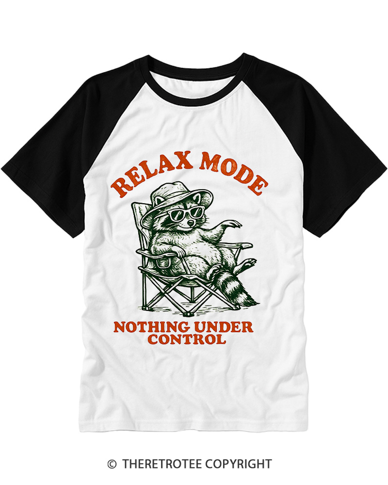 TheRetroTee Nothing Under Control 1980s Raglan Baseball T-Shirt