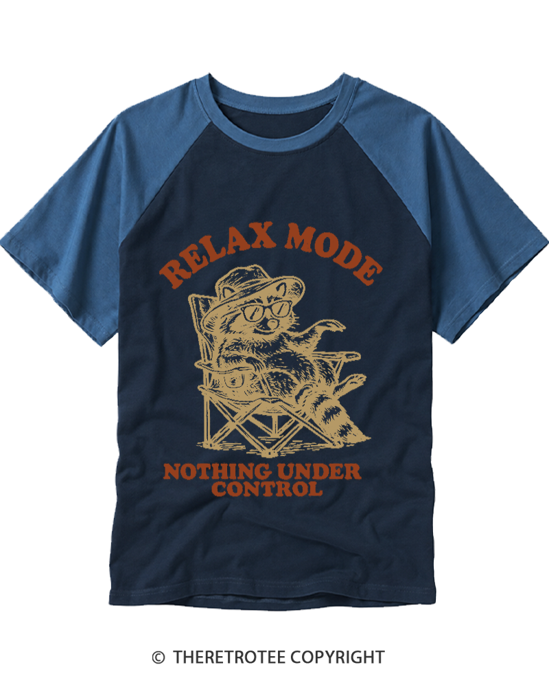 TheRetroTee Nothing Under Control 1980s Raglan Baseball T-Shirt