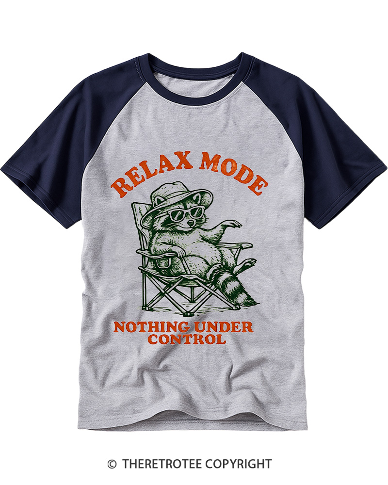 TheRetroTee Nothing Under Control 1980s Raglan Baseball T-Shirt