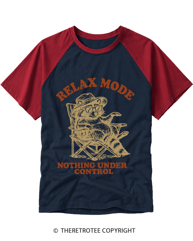 TheRetroTee Nothing Under Control 1980s Raglan Baseball T-Shirt