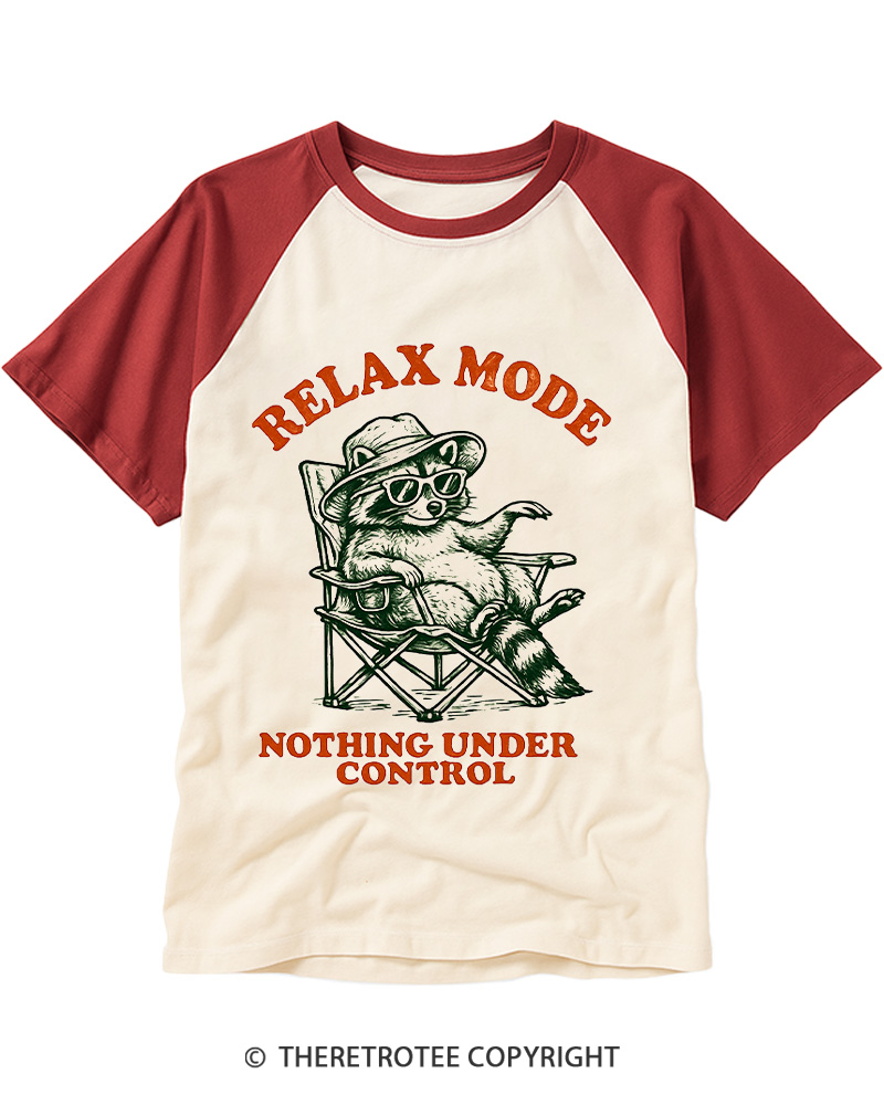 TheRetroTee Nothing Under Control 1980s Raglan Baseball T-Shirt