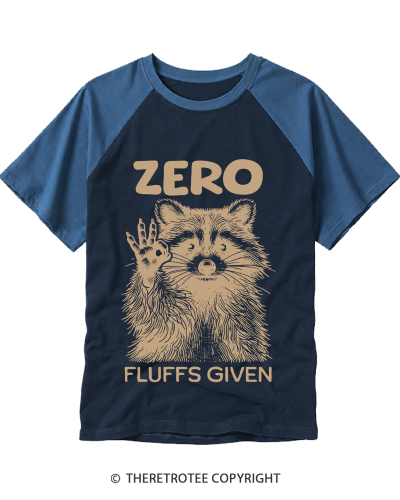 TheRetroTee Zero Fluffs Given 1980s Raglan Baseball T-Shirt