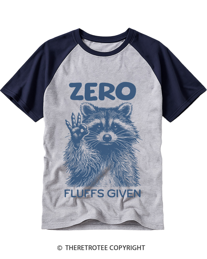 TheRetroTee Zero Fluffs Given 1980s Raglan Baseball T-Shirt
