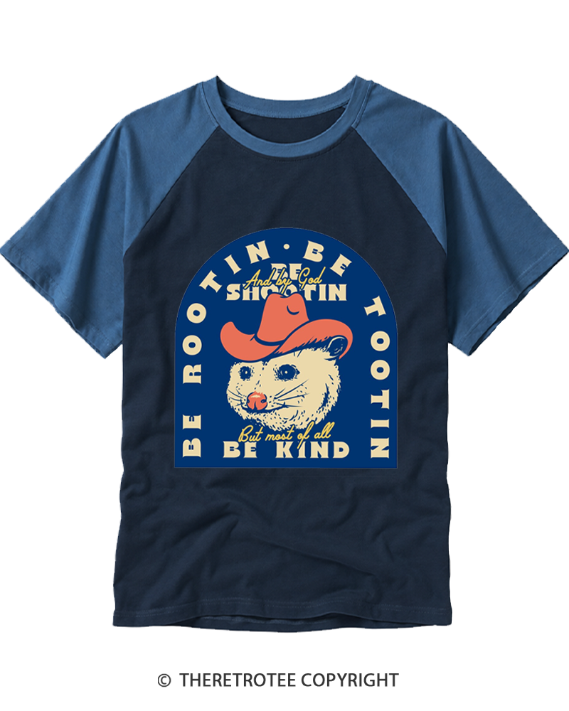 TheRetroTee Rootin Tootin Shootin 1970s Raglan Baseball T-Shirt