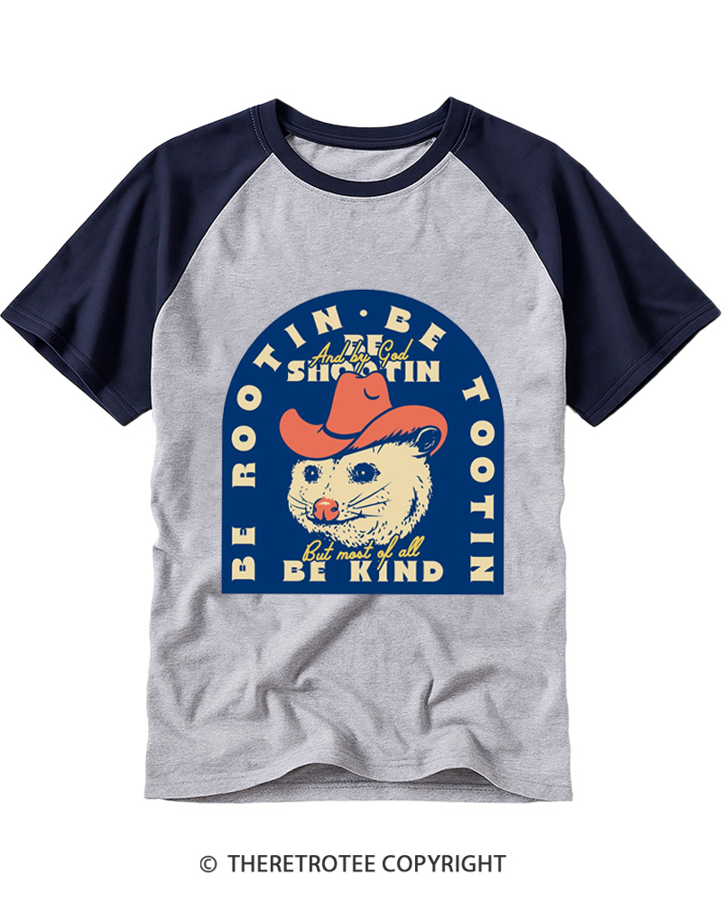 TheRetroTee Rootin Tootin Shootin 1970s Raglan Baseball T-Shirt