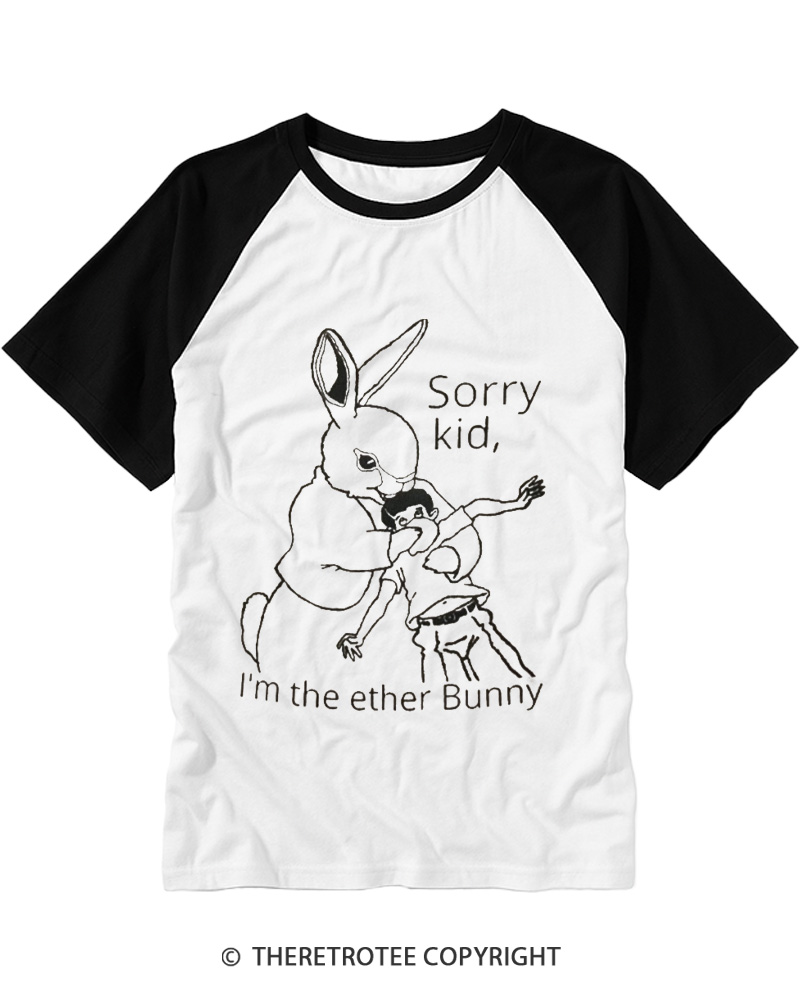 TheRetroTee I’m The Ether Bunny 1990s Raglan Baseball T-Shirt
