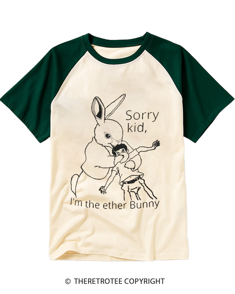 TheRetroTee I’m The Ether Bunny 1990s Raglan Baseball T-Shirt