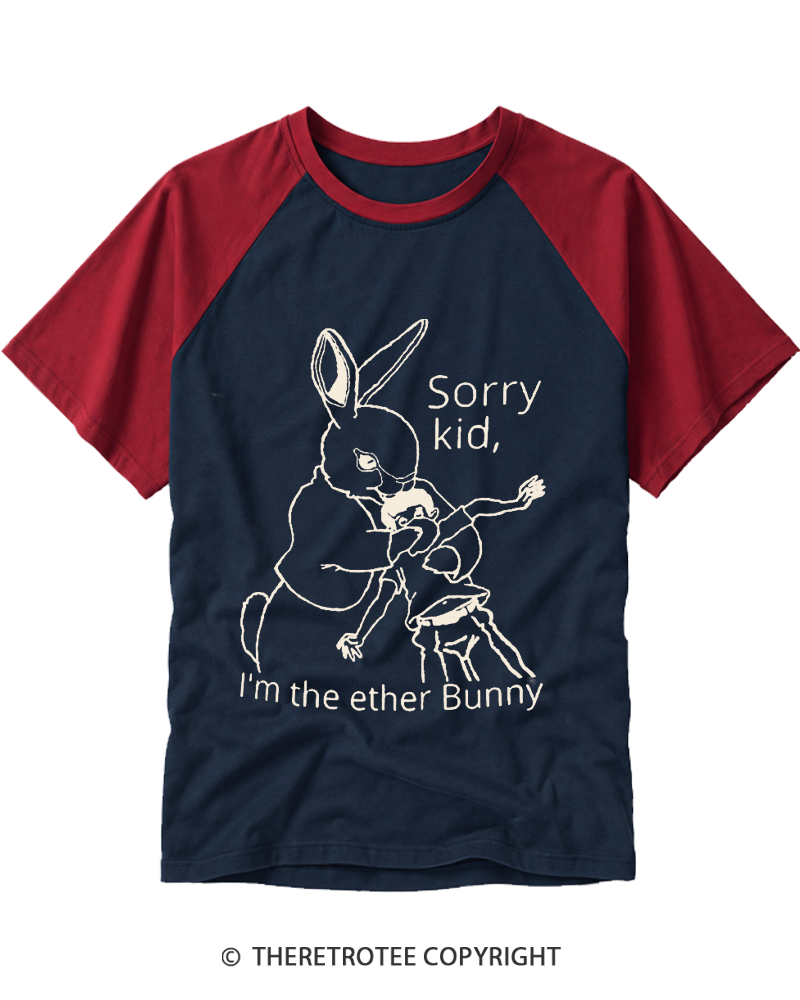 TheRetroTee I’m The Ether Bunny 1990s Raglan Baseball T-Shirt