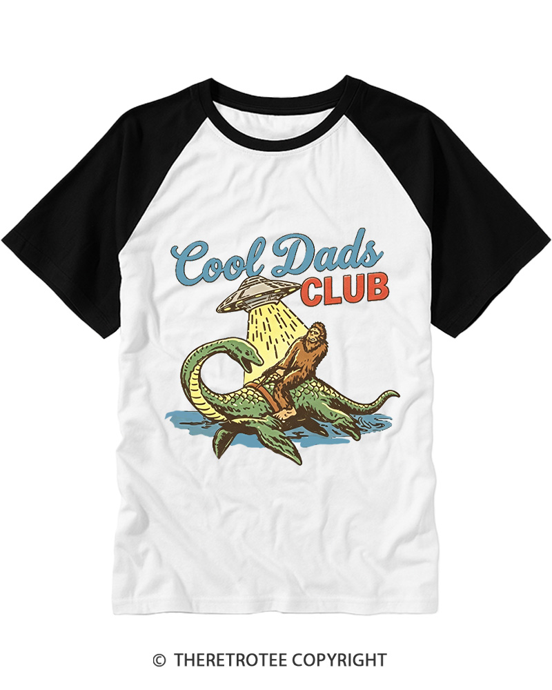 TheRetroTee Cool Dads Club 1970s Raglan Baseball T-Shirt