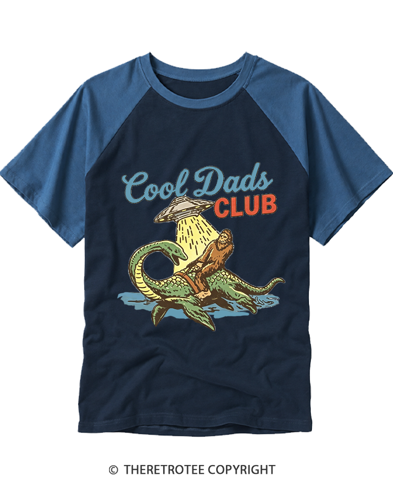TheRetroTee Cool Dads Club 1970s Raglan Baseball T-Shirt