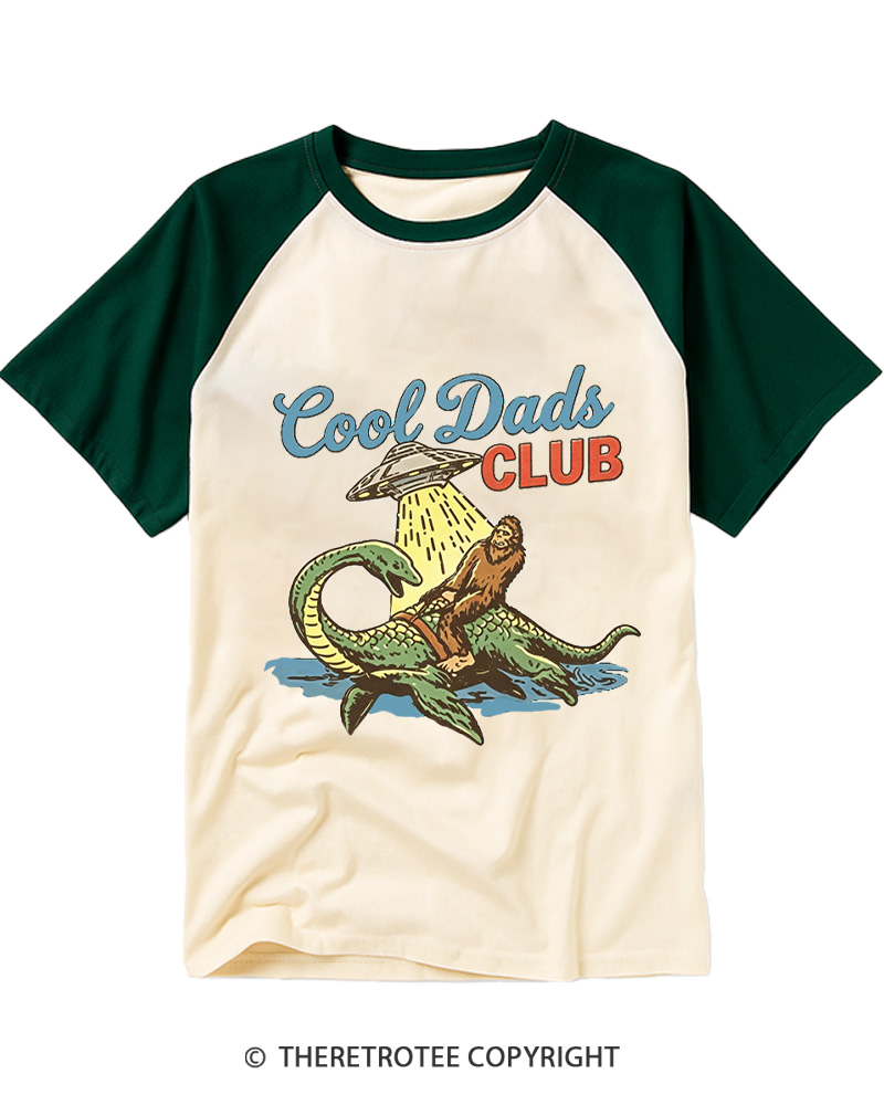 TheRetroTee Cool Dads Club 1970s Raglan Baseball T-Shirt