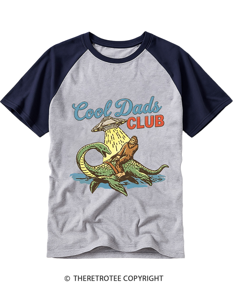 TheRetroTee Cool Dads Club 1970s Raglan Baseball T-Shirt