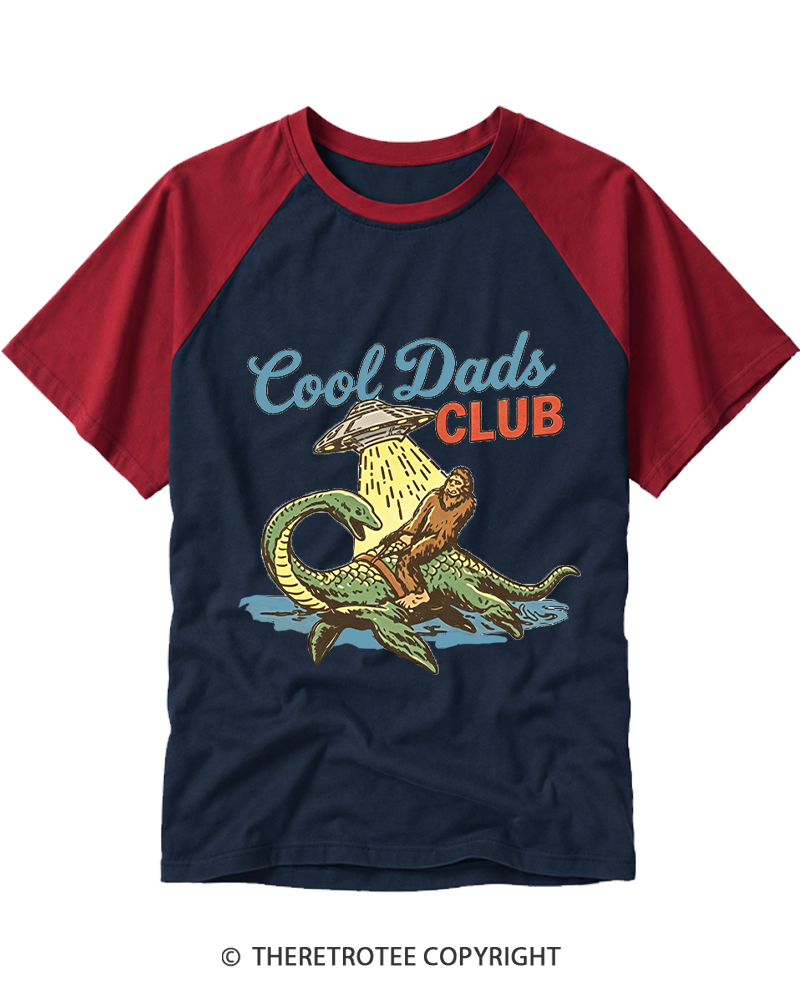 TheRetroTee Cool Dads Club 1970s Raglan Baseball T-Shirt