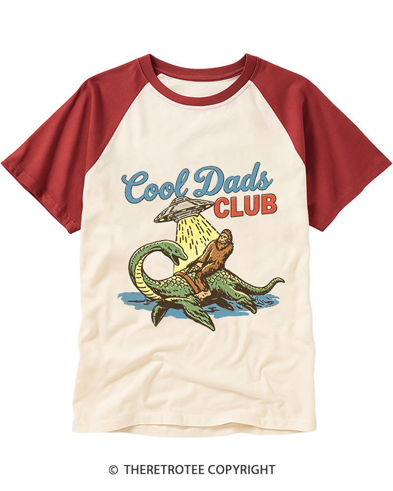 TheRetroTee Cool Dads Club 1970s Raglan Baseball T-Shirt