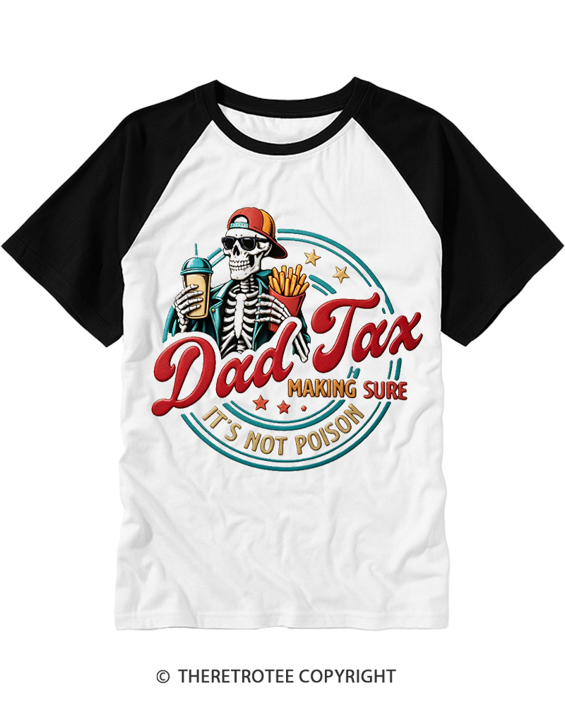 TheRetroTee Dad Tax 1980s Raglan Baseball T-Shirt