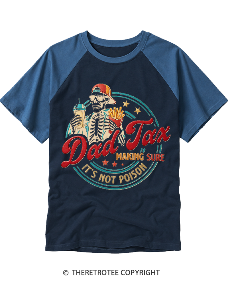 TheRetroTee Dad Tax 1980s Raglan Baseball T-Shirt
