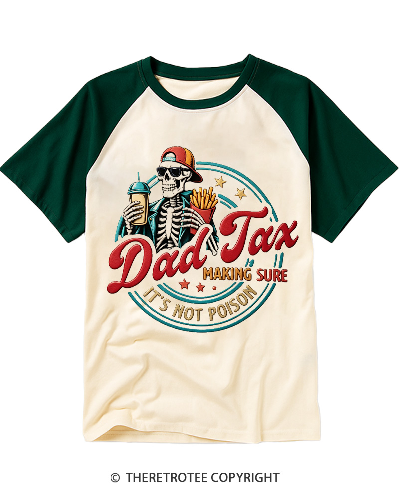 TheRetroTee Dad Tax 1980s Raglan Baseball T-Shirt